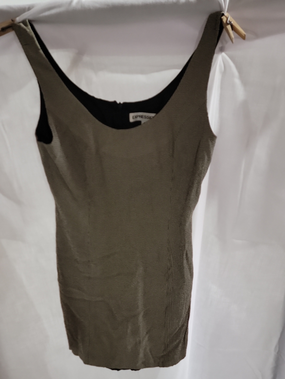 Expressions Olive Green Asymmetrical Dress